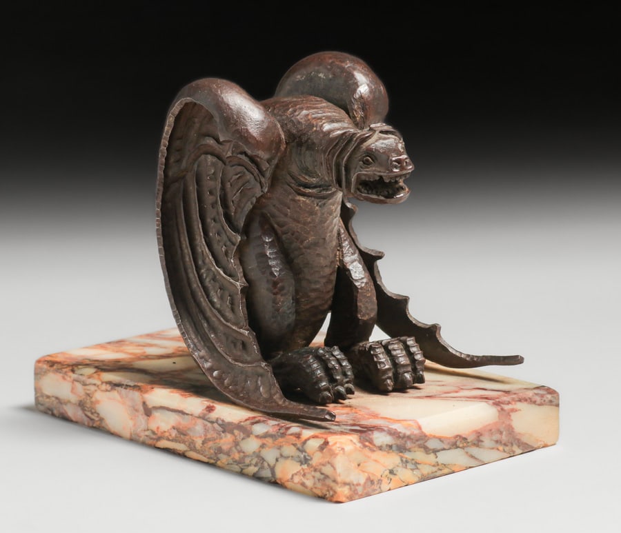 ARTS & CRAFTS BRONZE GARGOYLE