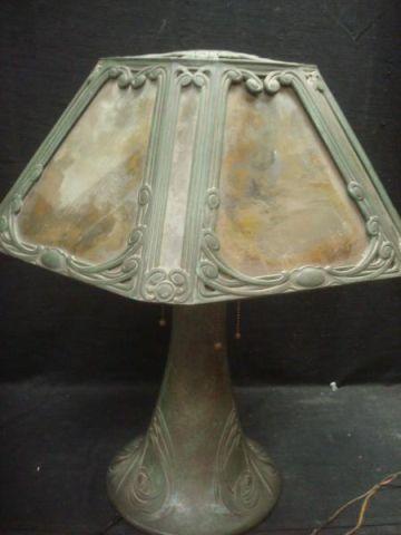 Arts & Crafts Bronze Lamp with