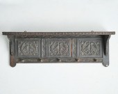 ARTS & CRAFTS CARVED COAT RACK