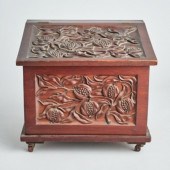 ARTS & CRAFTS CARVED OAK COAL