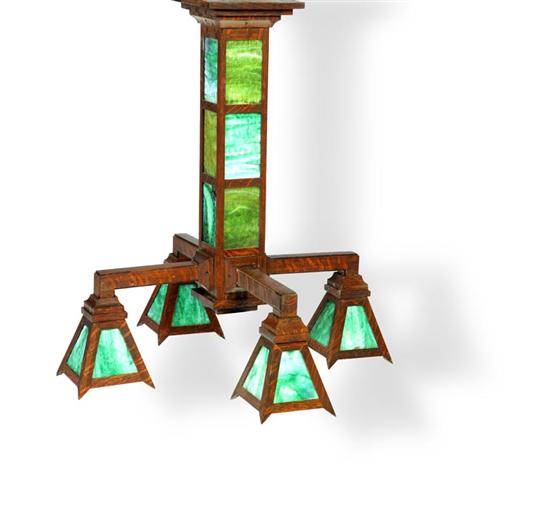 ARTS & CRAFTS CHANDELIER.  American