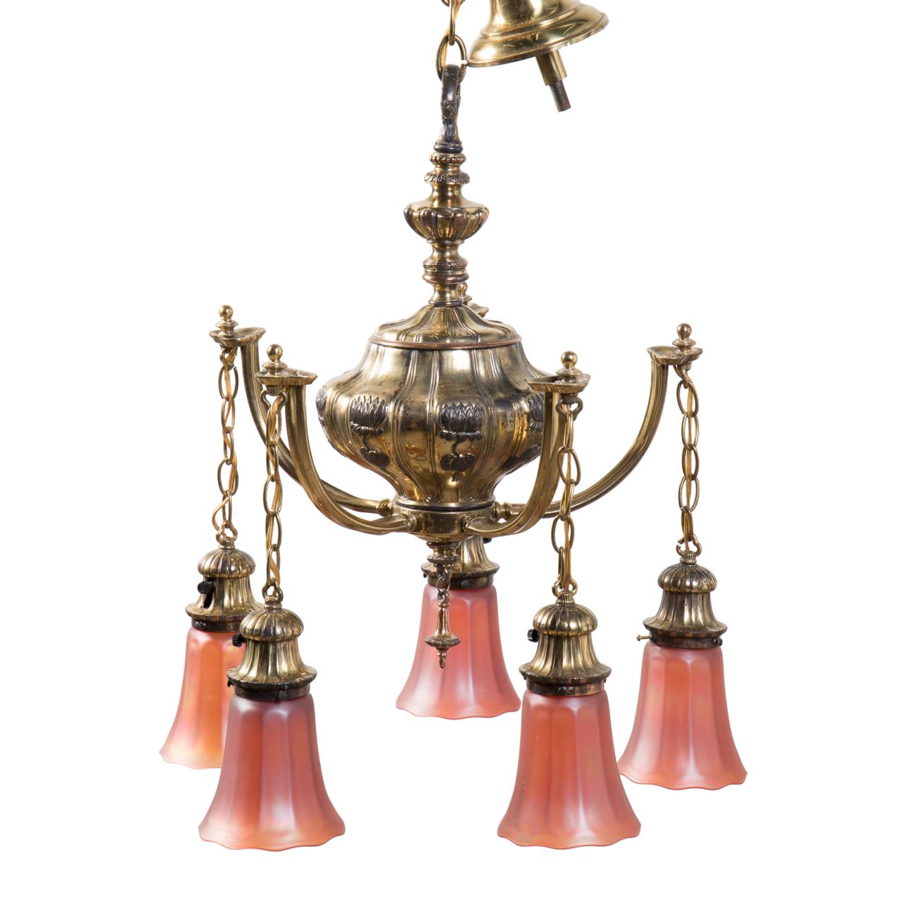 ARTS & CRAFTS CHANDELIER WITH NUART