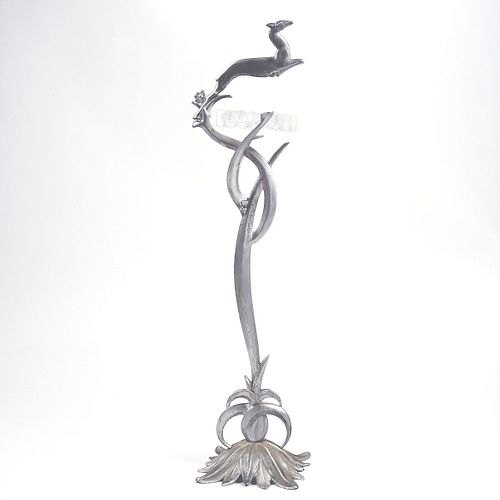 ARTS & CRAFTS DEER METAL STAND W/