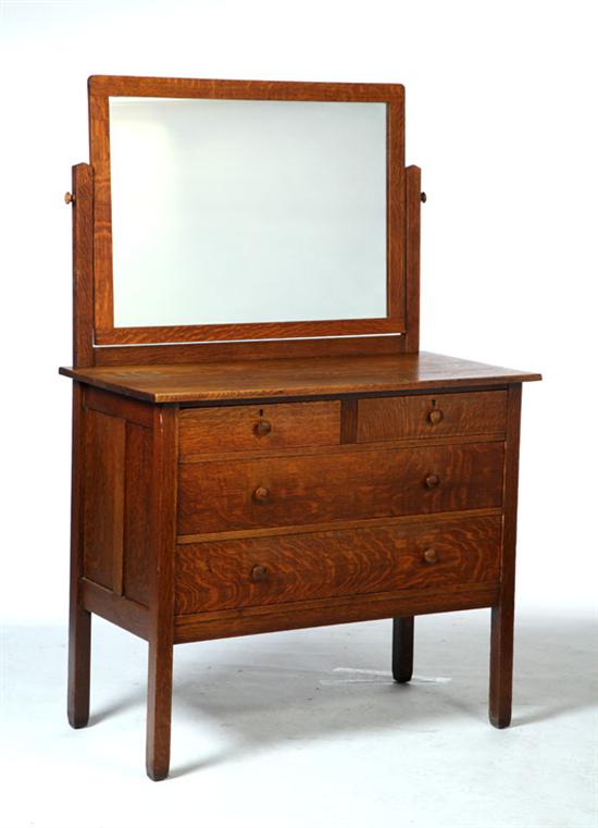 ARTS & CRAFTS DRESSER WITH MIRROR.
