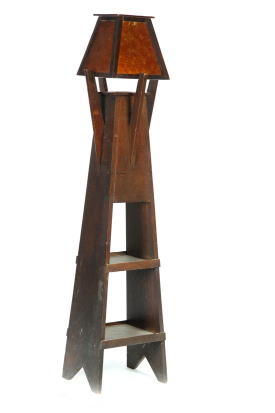 ARTS & CRAFTS FLOOR LAMP/BOOKCASE.