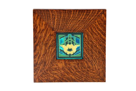 ARTS & CRAFTS FRAMED TILE. 
