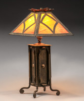 ARTS & CRAFTS HAMMERED BRASS &