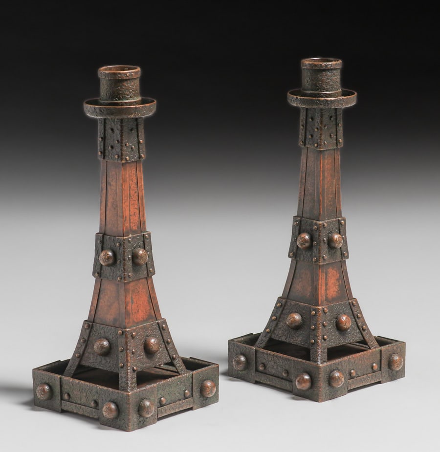 ARTS & CRAFTS HAMMERED COPPER &