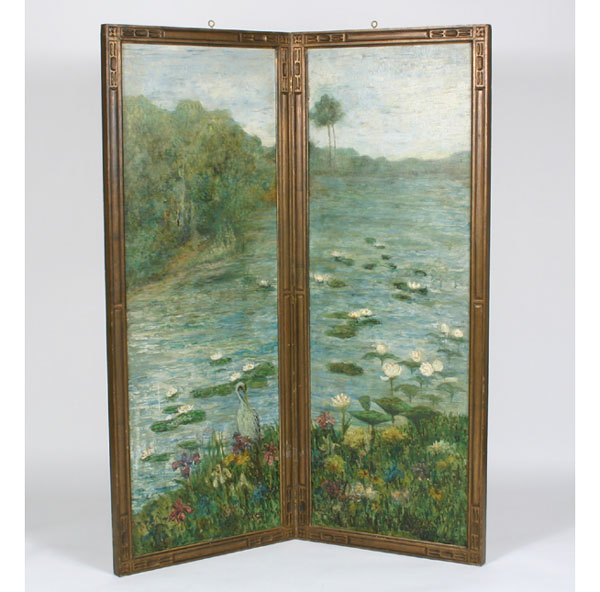 Arts & Crafts hand painted screen