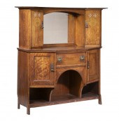 ARTS & CRAFTS INLAID OAK SIDEB