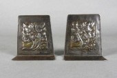 ARTS & CRAFTS METAL BOOKENDS,