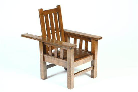ARTS & CRAFTS MORRIS TYPE ARMCHAIR.