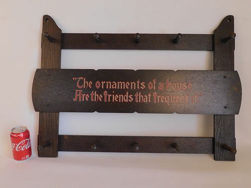 ARTS & CRAFTS OAK COAT RACKArts and