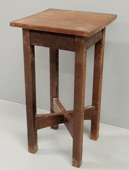 Arts & Crafts oak drink stand by