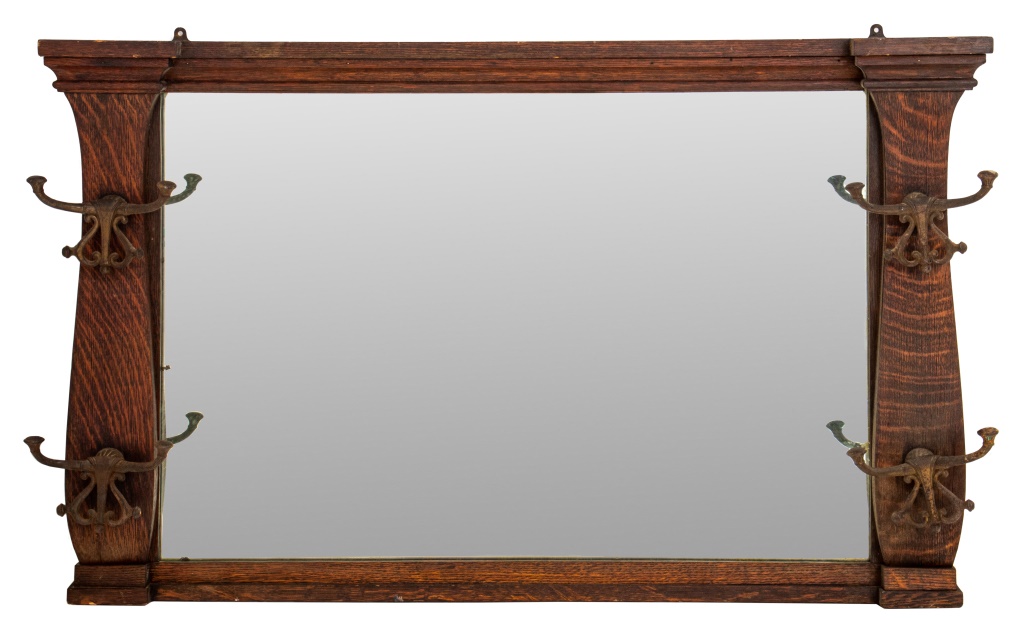 ARTS & CRAFTS OAK WALL MIRROR