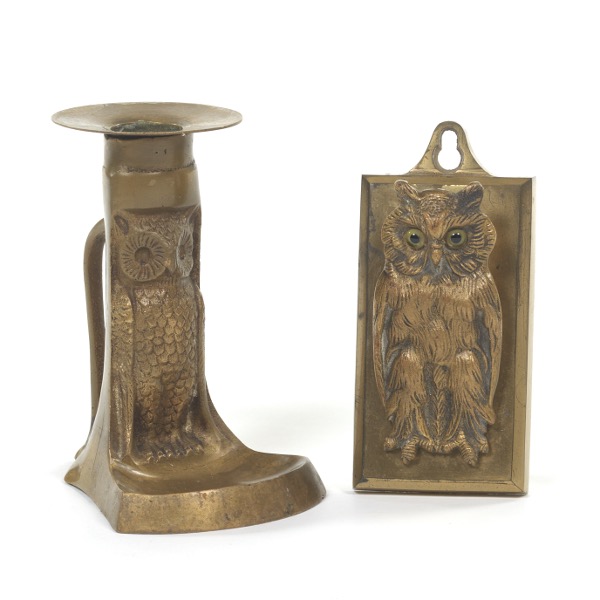 ARTS & CRAFTS OWL GILT BRONZE