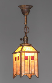 ARTS & CRAFTS PERIOD LEADED GL