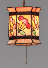 ARTS & CRAFTS PERIOD LEADED GL