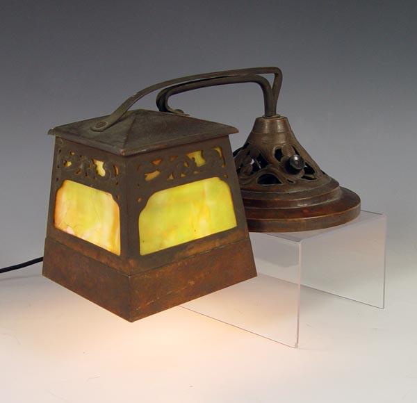 ARTS & CRAFTS PIANO LAMP: Bronzed
