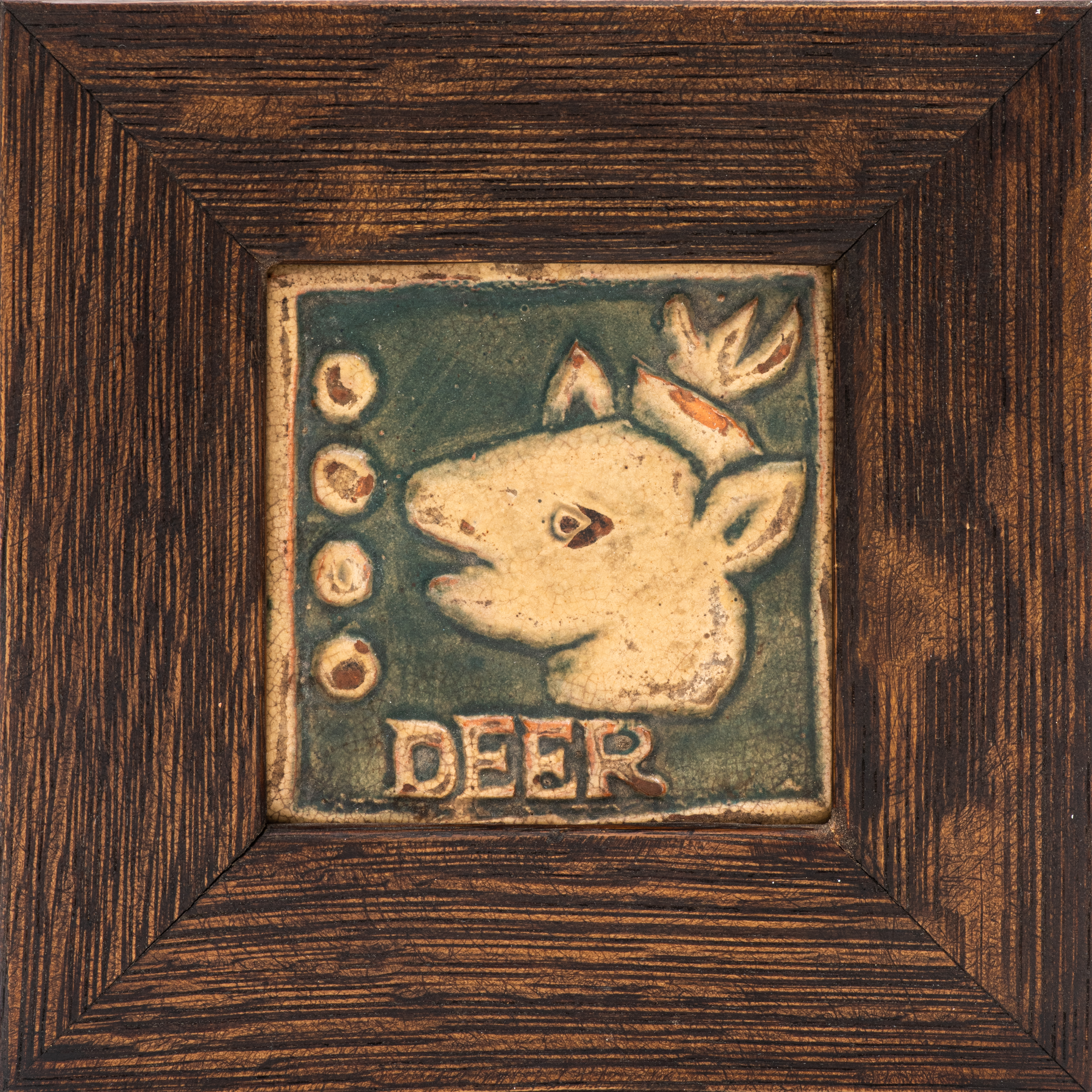 ARTS & CRAFTS POTTERY DEER TILE