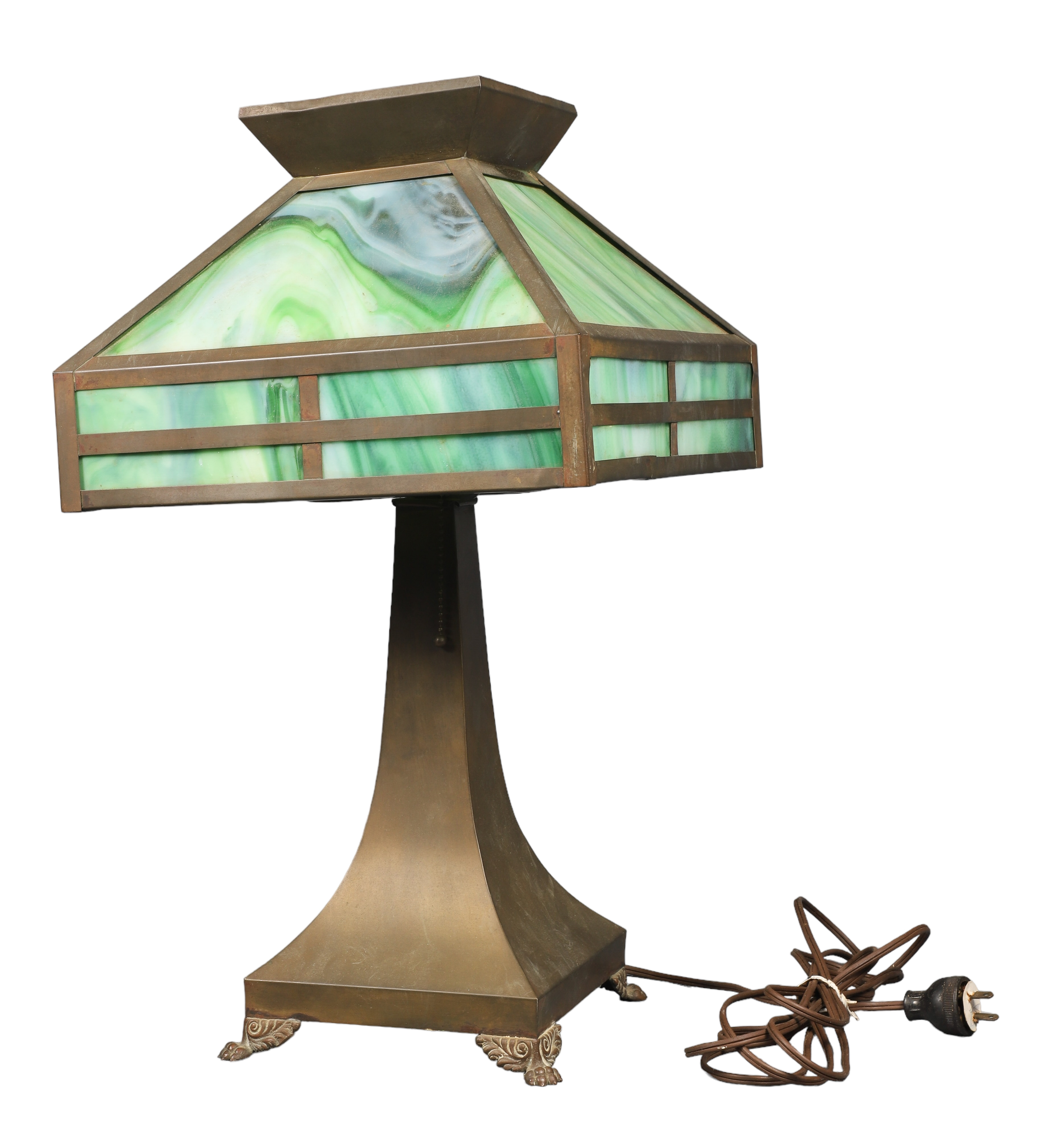 Arts & Crafts slag glass table