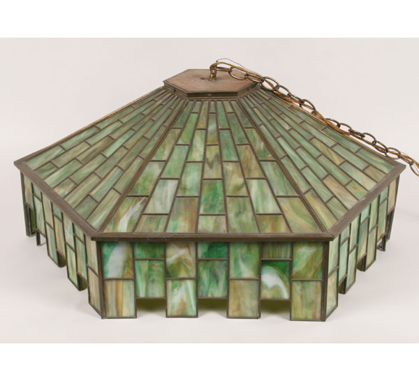 Arts & Crafts slag glass hanging