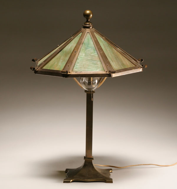 Arts & Crafts slag glass table