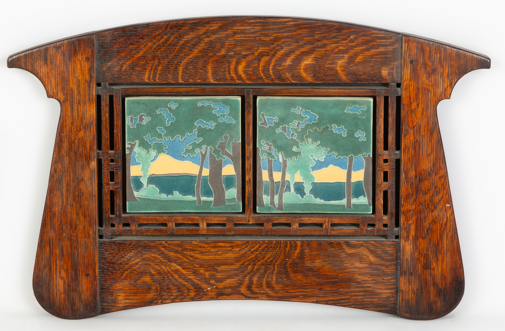 ARTS & CRAFTS STYLE CARVED OAK WALL