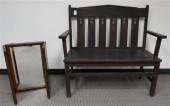 ARTS & CRAFTS STYLE OAK BENCH
