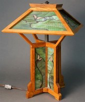 ARTS & CRAFTS STYLE OAK AND LE