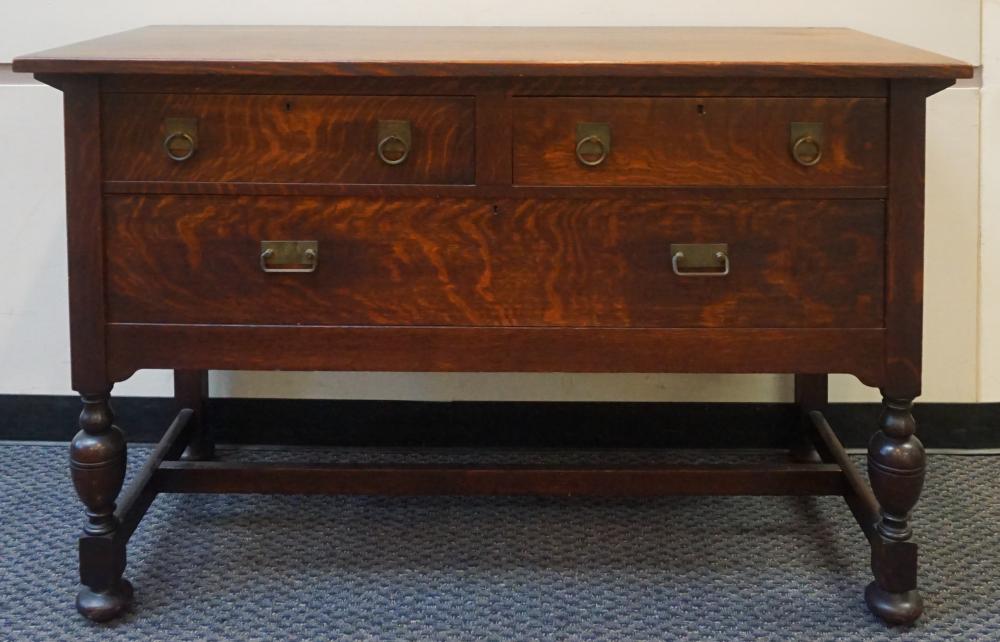 ARTS & CRAFTS STYLE OAK SERVER WITH