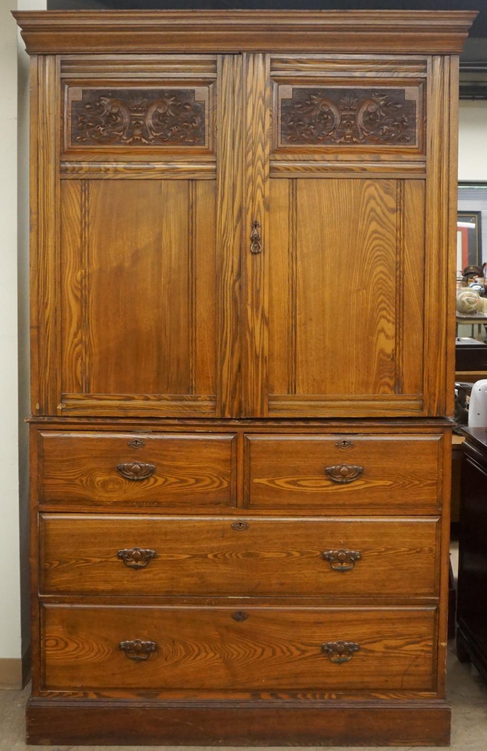 ARTS & CRAFTS STYLE PINE TWO-PART