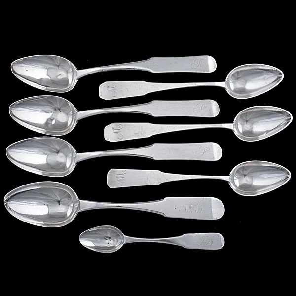 Asa Blanchard Coin Silver Spoons