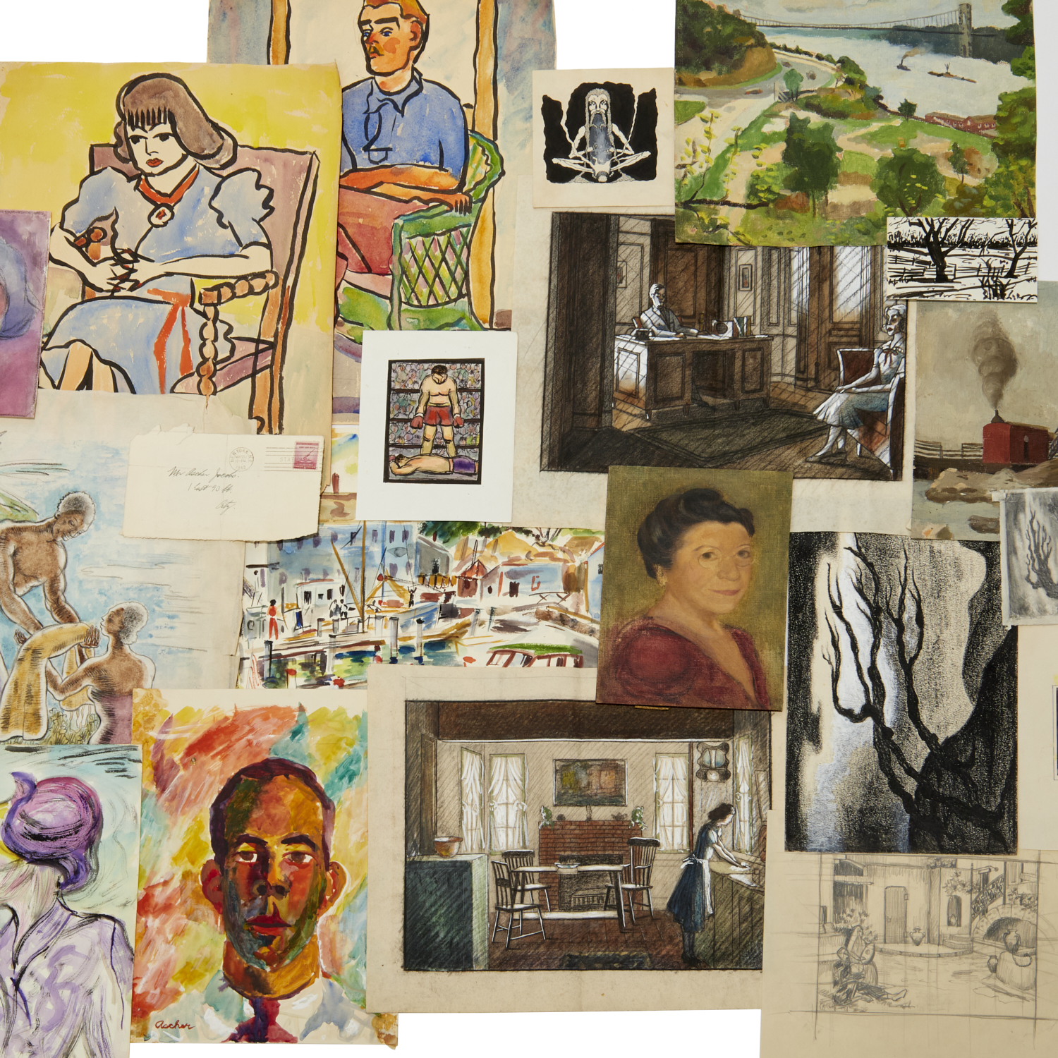 ASCHER JACOBS, ARCHIVE OF PAINTINGS