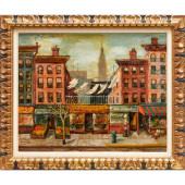 ASHCAN SCHOOL, OIL ON BOARD<br