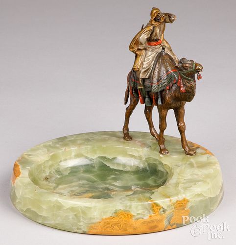 ASHTRAY WITH COLD PAINTED BRONZE