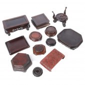 ASIAN 12PC CARVED WOOD STANDS