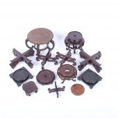ASIAN 13PC. CARVED WOOD BASE S