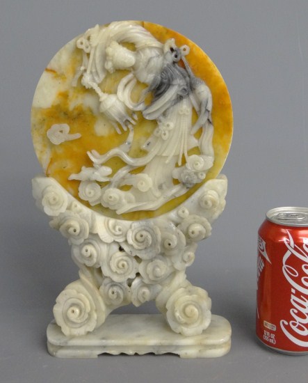 Asian 2 part soapstone sculpture.