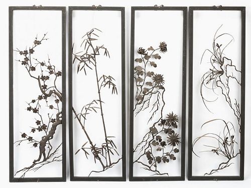 ASIAN 4 SEASONS PANELS, IRON FLORAL