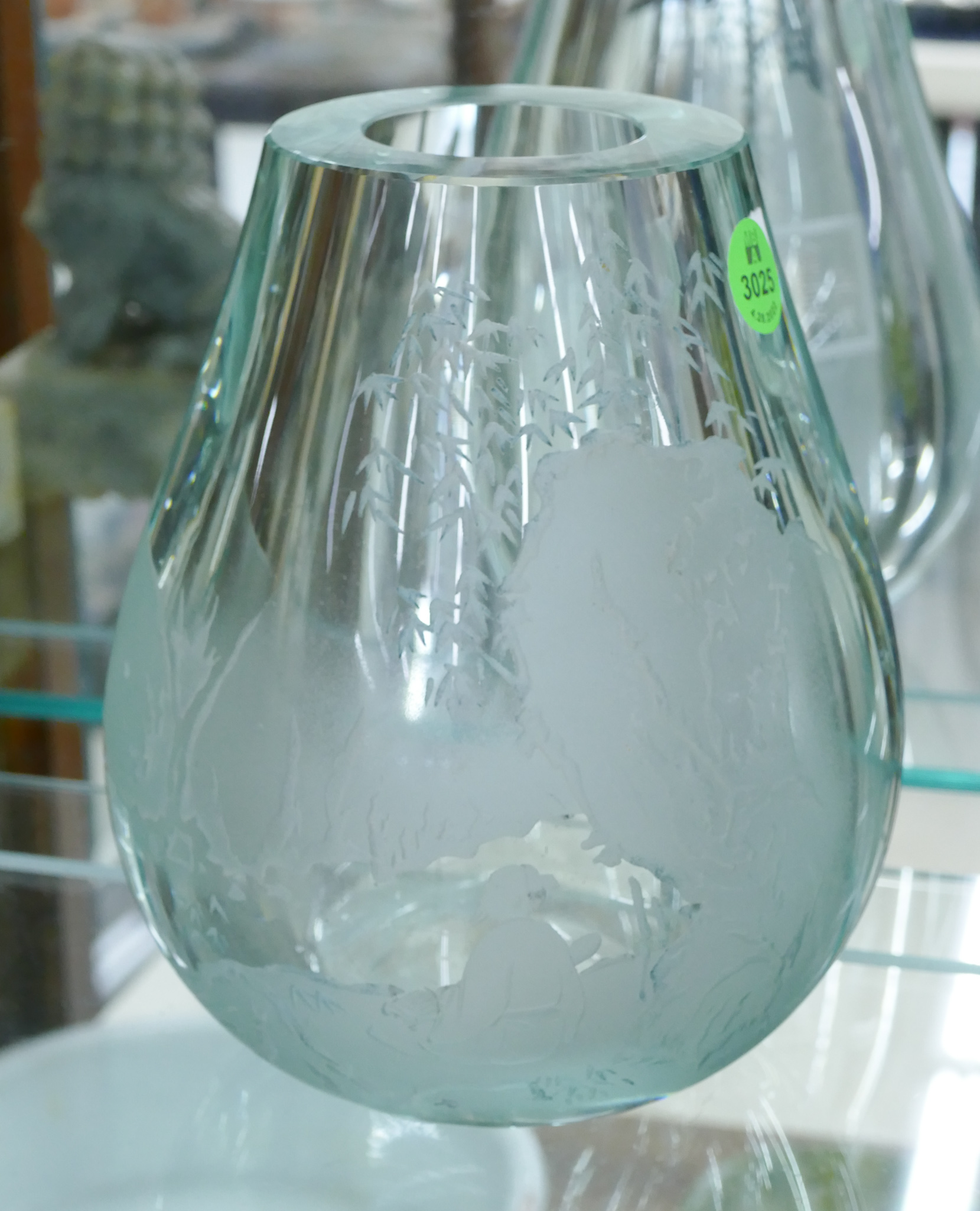 Asian Acid Cut Paperweight Vase-