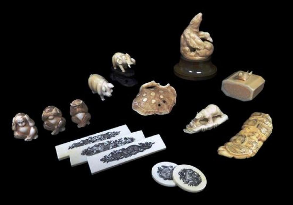 ASIAN: ANIMAL CARVINGS, MOST IVORY,