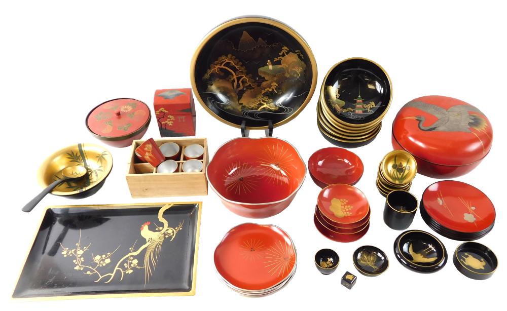 ASIAN: ASSORTED LAQUERWARES, 25+