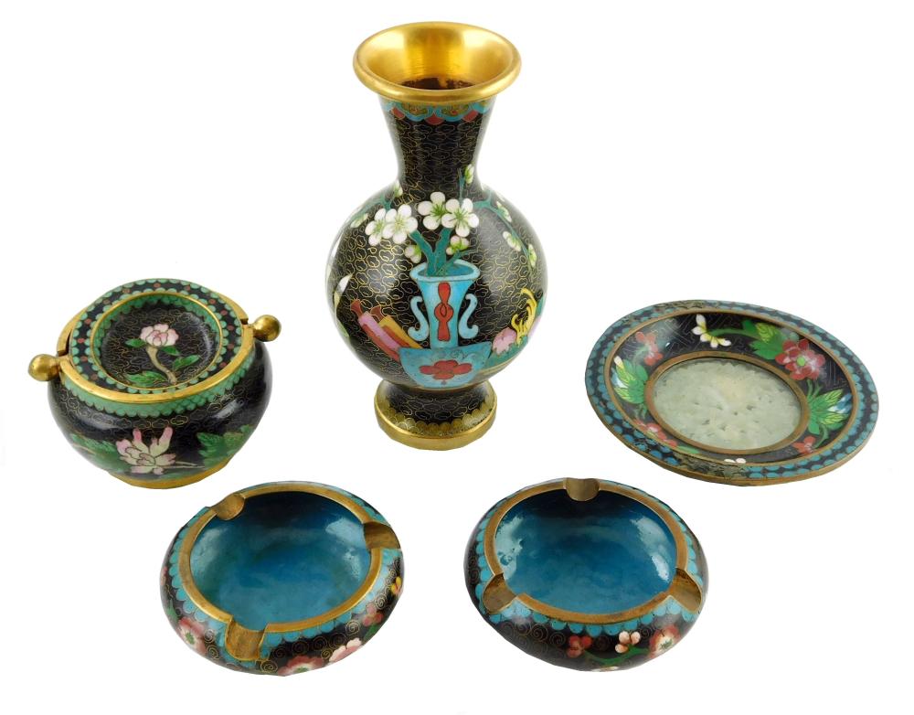ASIAN: BLACK CLOISONNE, JAPANESE,