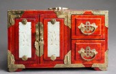 ASIAN BRASS AND HARDSTONE MOUN