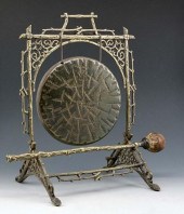 ASIAN BRASS GONG WITH ORIGINAL