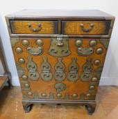 ASIAN BRASS MOUNTED CHESTOld A