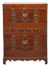 ASIAN BRASS MOUNTED HARDWOOD C