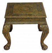ASIAN: BRASS REPOUSSé STAND, F