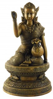ASIAN: BRASS/BRONZE BUDDHIST F